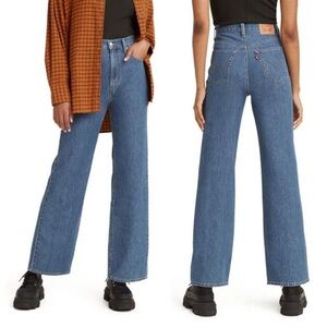 Levi's High Waisted Straight Leg Blue Jeans